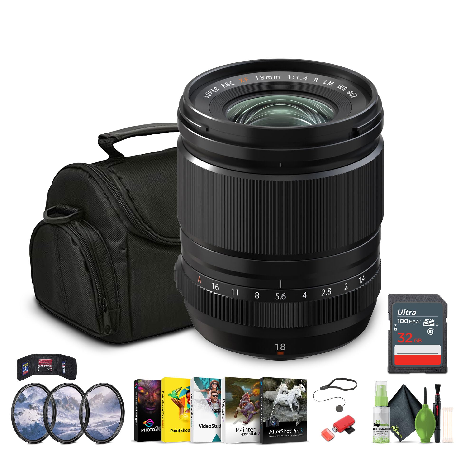 Amazon.com : FUJIFILM XF 18mm f/1.4 R LM WR Lens Bundle with Soft